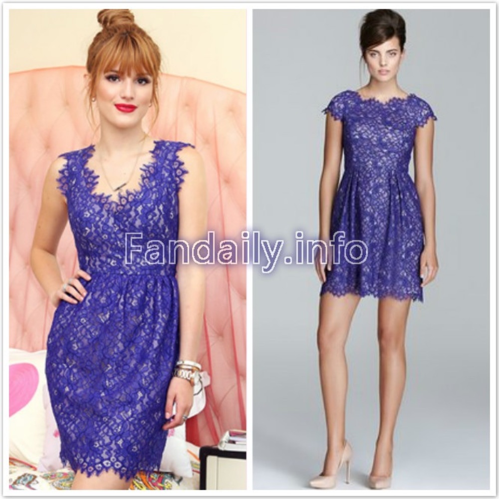 Purple Floral Lace Dress - Picture 2 of 11